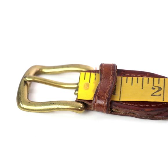 Tresse a la Main BRAIDED BROWN REAL LEATHER 7/8" Wd CASUAL MEN'S BELT Sz 40 (63A - Picture 10 of 13